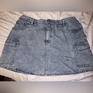 Denim Cargo Skirt